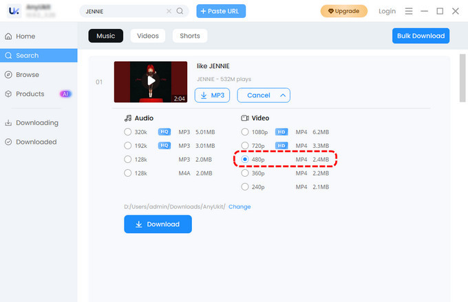 03 Selecione o formato de sua preferência